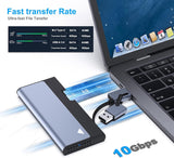 BENFEI 345GY M.2 NVME SATA SSD Enclosure, 10 Gbps USB Type-C/Type-A to NVME PCI-E SATA M-Key/(B+M)
