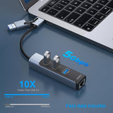 Desktops & Accessories: BENFEI 350GY 2-in-1 USB-C+USB 3.0 to RJ45 Gigabit Ethernet Port + 3-Port USB 3.0 HUB