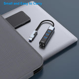 Desktops & Accessories: BENFEI 350GY 2-in-1 USB-C+USB 3.0 to RJ45 Gigabit Ethernet Port + 3-Port USB 3.0 HUB