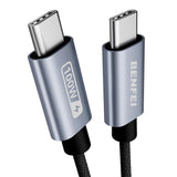Phone Chargers: BENFEI 351SL-6F 100W USB-C to USB-C Fast Charging Cable Aluminum Shell Tangle-Free Silicone