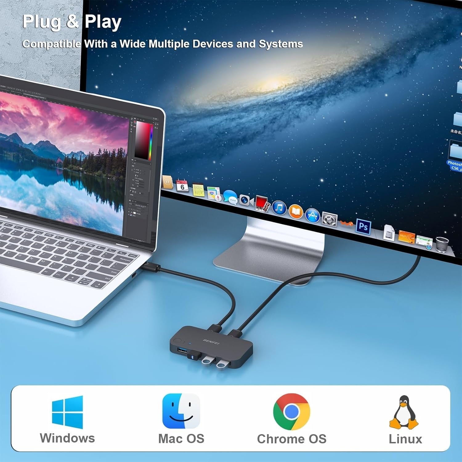 BENFEI 4-port USB 3.0 Switch