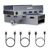 Computer Monitors & Accessories: BENFEI 000355GY USB 3.0 HDMI KVM Switch(8K@60Hz) with 4 USB 3.0 Ports for 2 Computers Sharing Monitor Keyboard Mouse