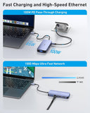 Desktops & Accessories: BENFEI 000359GY  11-in-1 USB C Hub Triple Display Docking Station Dual HDMI, VGA, 3xUSB 3.0, 10Gbps