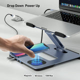 Laptop Stands: BENFEI 000366GY Laptop Stand with USB C Hub, Multi Function With USB and KVM Switch and 15W Wireless Charger