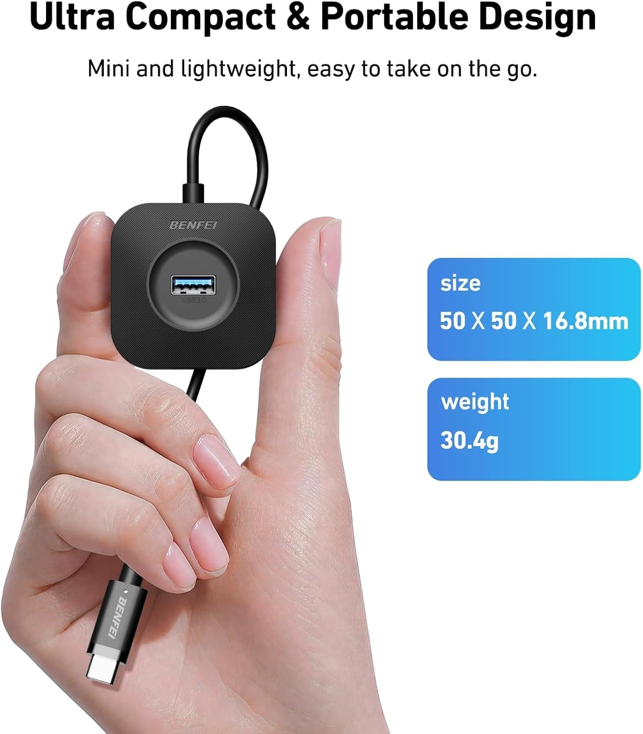 Desktops & Accessories: BENFEI 371BK USB-C 4-port USB 3.0 Hub