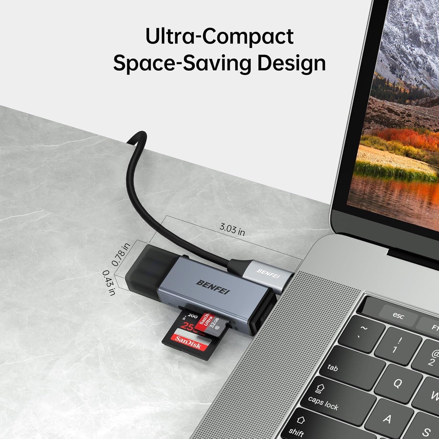 Desktops & Accessories: BENFEI SD Card Reader, USB C to SD Micro SD Card Memory Card  Adapter
