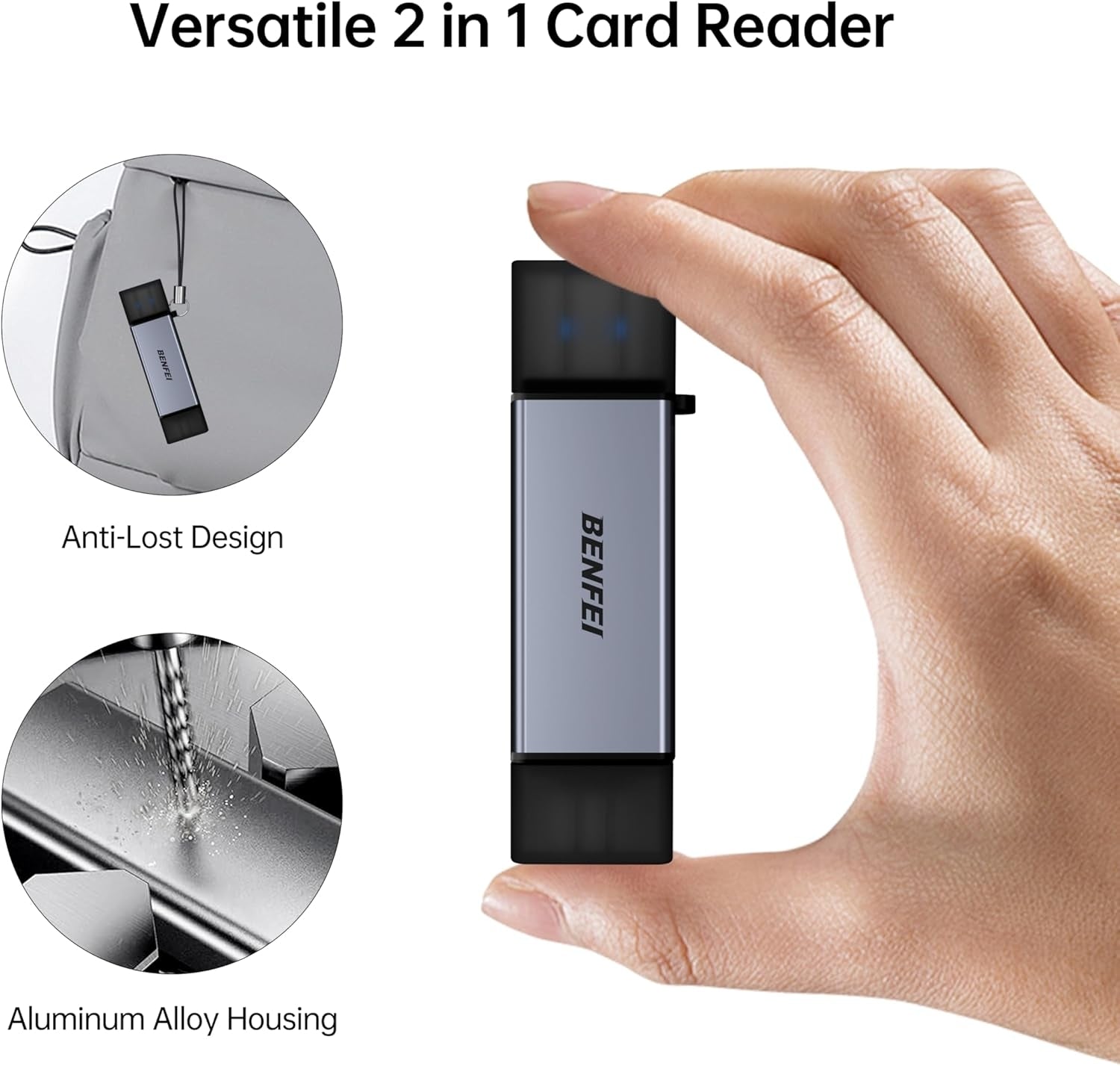 Desktops & Accessories: BENFEI SD Card Reader, USB C to SD Micro SD Card Memory Card  Adapter