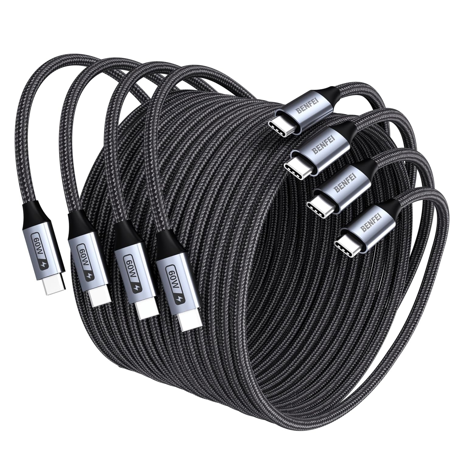 Computer Cables & Adapters: BENFEI 000383GY USB-C to USB-C Cable (4K@120Hz), 100W PD Fast Charging, 10Gbps Data Transfer for I-phone 15/16/17 and Samsung / Google phone 1M