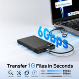 Hard Drives: BENFEI 000385BK 2.5 Inch SATA to USB-A + USB-C Tool Free External Hard Drive Enclosure (6Gbps, Optimized for SSD, Support UASP SATA III)