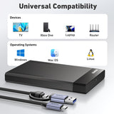 Hard Drives: BENFEI 000385BK 2.5 Inch SATA to USB-A + USB-C Tool Free External Hard Drive Enclosure (6Gbps, Optimized for SSD, Support UASP SATA III)