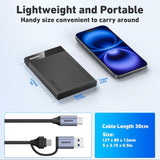 Hard Drives: BENFEI 000385BK 2.5 Inch SATA to USB-A + USB-C Tool Free External Hard Drive Enclosure (6Gbps, Optimized for SSD, Support UASP SATA III)