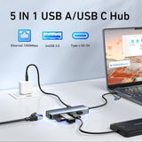 Computer Cables & Adapters: BENFEI 000386GY USB-C + USB 3.0 to Gigabit RJ45 + 3 Port USB 3.0 Hub Compatible with Mac