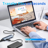 Computer Cables & Adapters: BENFEI 000386GY USB-C + USB 3.0 to Gigabit RJ45 + 3 Port USB 3.0 Hub Compatible with Mac