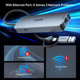 Computer Cables & Adapters: BENFEI 000386GY USB-C + USB 3.0 to Gigabit RJ45 + 3 Port USB 3.0 Hub Compatible with Mac