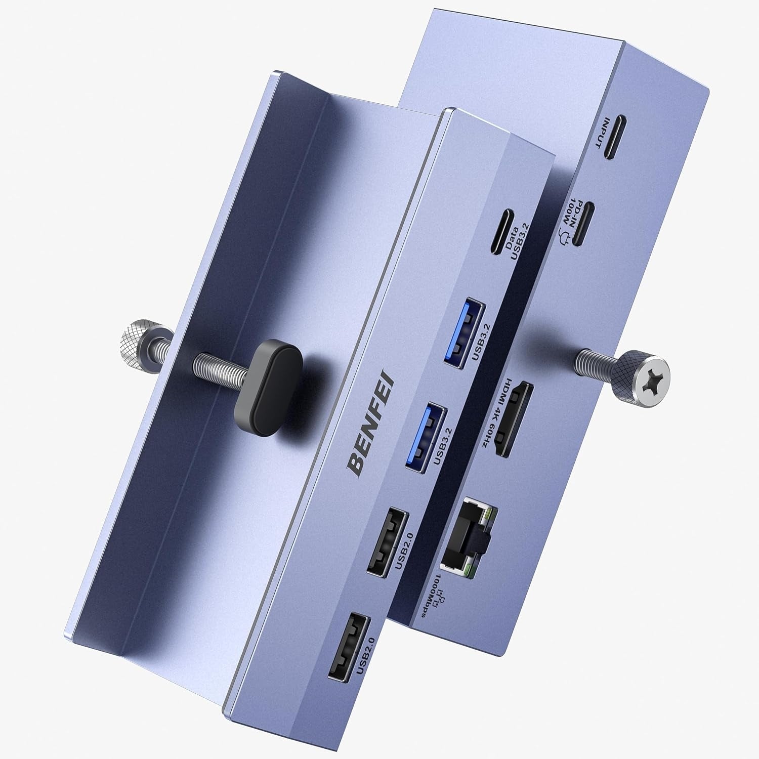 Desktops & Accessories: BENFEI 396GY USB-C 8-in-1 Docking HDMI 4K/60Hxz+USB-C(10G)+2xUSB-A(10G)+2xUSB2.0+RJ45+PD100W