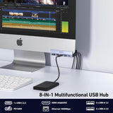 Desktops & Accessories: BENFEI 396GY USB-C 8-in-1 Docking HDMI 4K/60Hxz+USB-C(10G)+2xUSB-A(10G)+2xUSB2.0+RJ45+PD100W