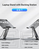 Laptop Stands: BENFEI 398GY TYPE-C 6-in-1 HDMI+USB-C(10G)+RJ45+2xUSB-A(10G)+PD