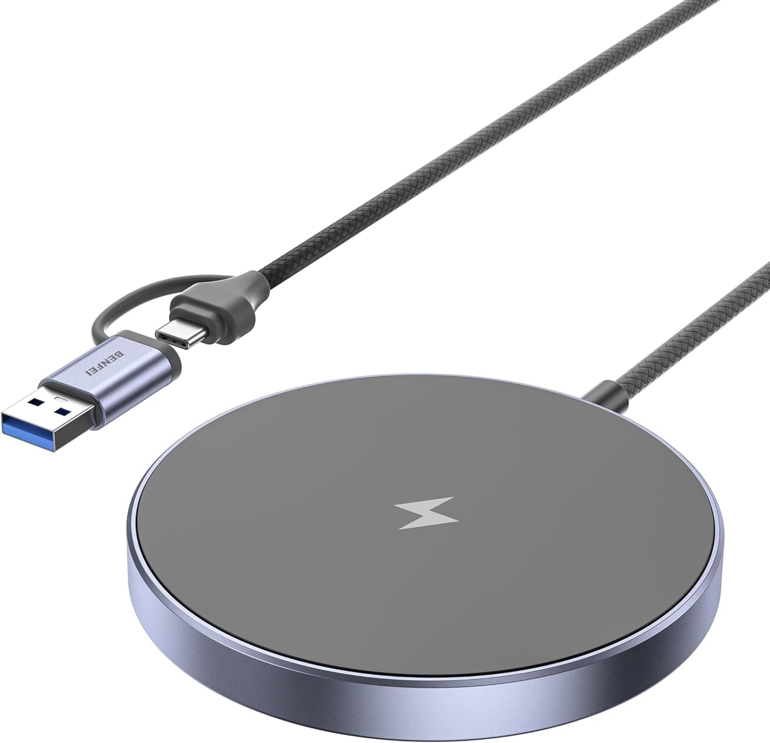 Computer Cables & Adapters: BENFEI 000401GY Magnetic Wireless Charger 15W Compatible with MagSafe Charger
