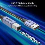 Computer Cables & Adapters: BENFEI 000406GY-2M USB Printer Cable, 6.6 FT/2 Meter USB A to USB B Cable