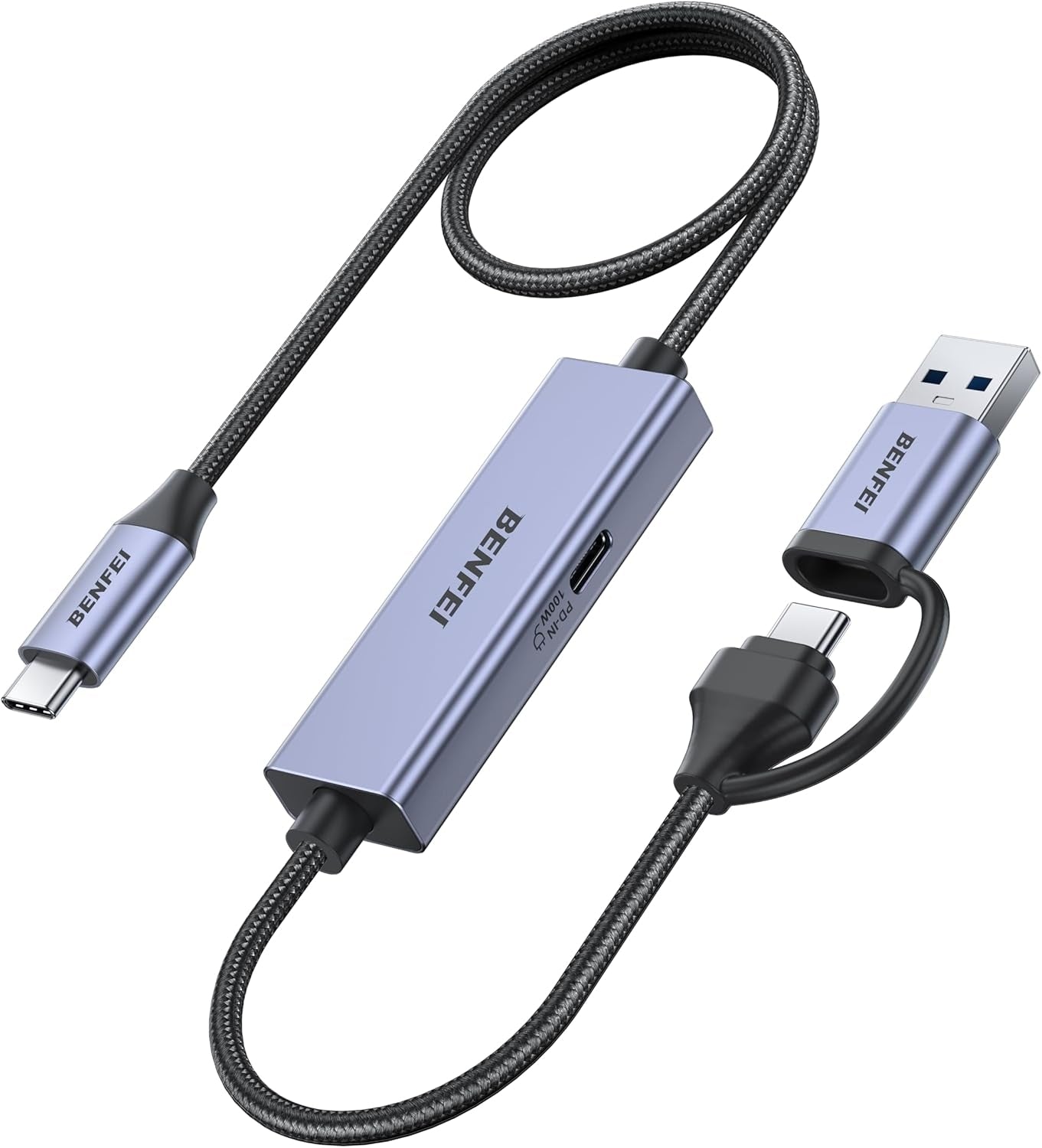 Desktops & Accessories: BENFEI 408GY USB-C to USB-C+A + PD (100W) Video/Audio Capture Card Supporting Full HD 1080P 60FPS for Streaming, Recording, Gaming