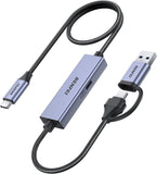 Desktops & Accessories: BENFEI 408GY USB-C to USB-C+A + PD (100W) Video/Audio Capture Card Supporting Full HD 1080P 60FPS for Streaming, Recording, Gaming