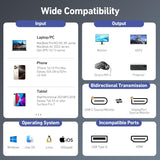 Computer Cables & Adapters: BENFEI 412GY Bidirectional USB-C to DisplayPort V1.4 (Support Thunderbolt 4, 8K@60Hz ) Cable 1.8M