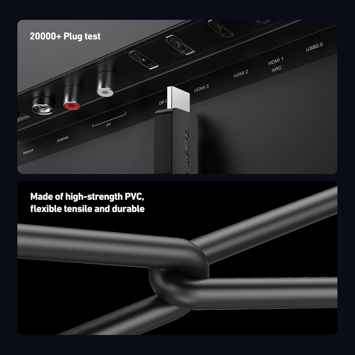 Computer Cables & Adapters: BENFEI 000415BK-2P 8K@ 60Hz V2.1 HDMI to HDMI Cable 1.8M , 2 Pack