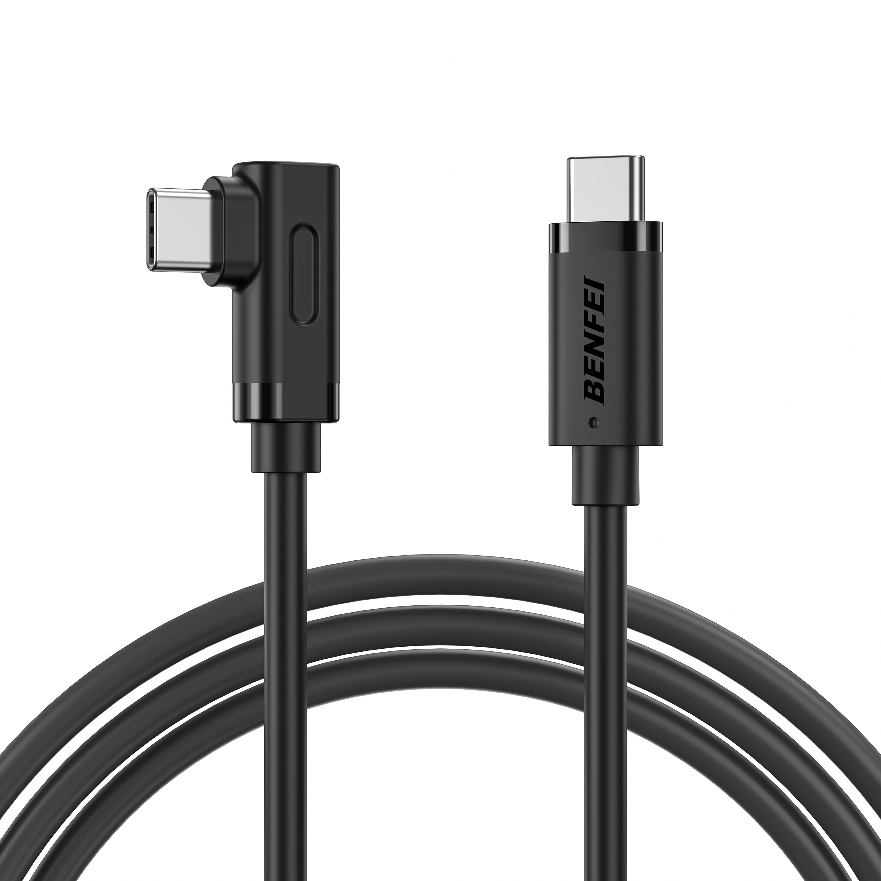 Phone Chargers: BENFEI 428BK-2M USB C to Right Angle USB C Cable , 90-dgree Angled USB 2.0 Type C Charger Cable, 3A Fast Charging & 480Mbps Data Sync, Durable PVC