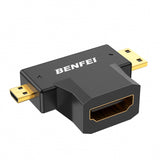 Computer Cables & Adapters: BENFEI 434BK Micro HDMI + Mini HDMI male to HDMI female Adapter