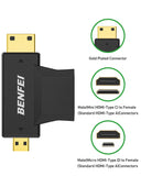 Computer Cables & Adapters: BENFEI 434BK Micro HDMI + Mini HDMI male to HDMI female Adapter
