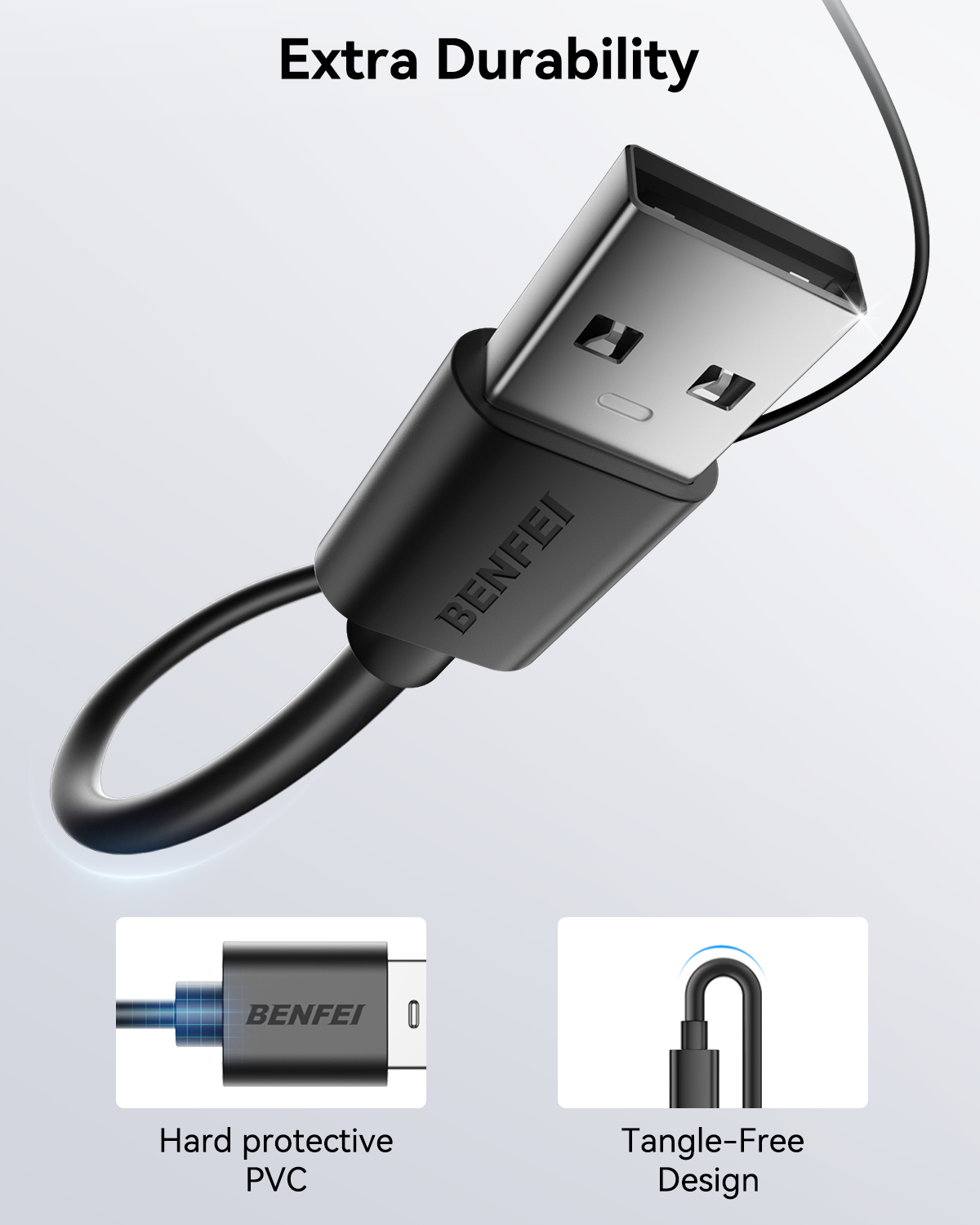 Computer Cables & Adapters: BENFEI 436BK-1M USB 2.0 Male to Micro USB Data Cable 1M