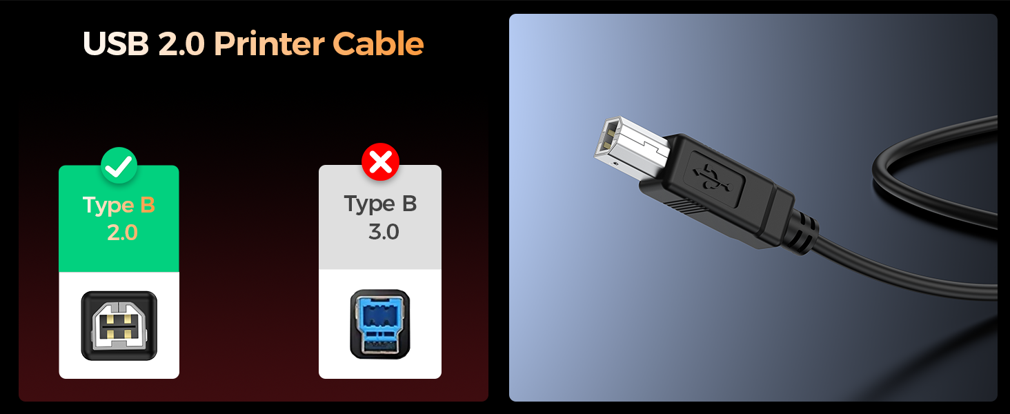 Choetech AB0060-2M USB A to B Printer 2meter Cable Black