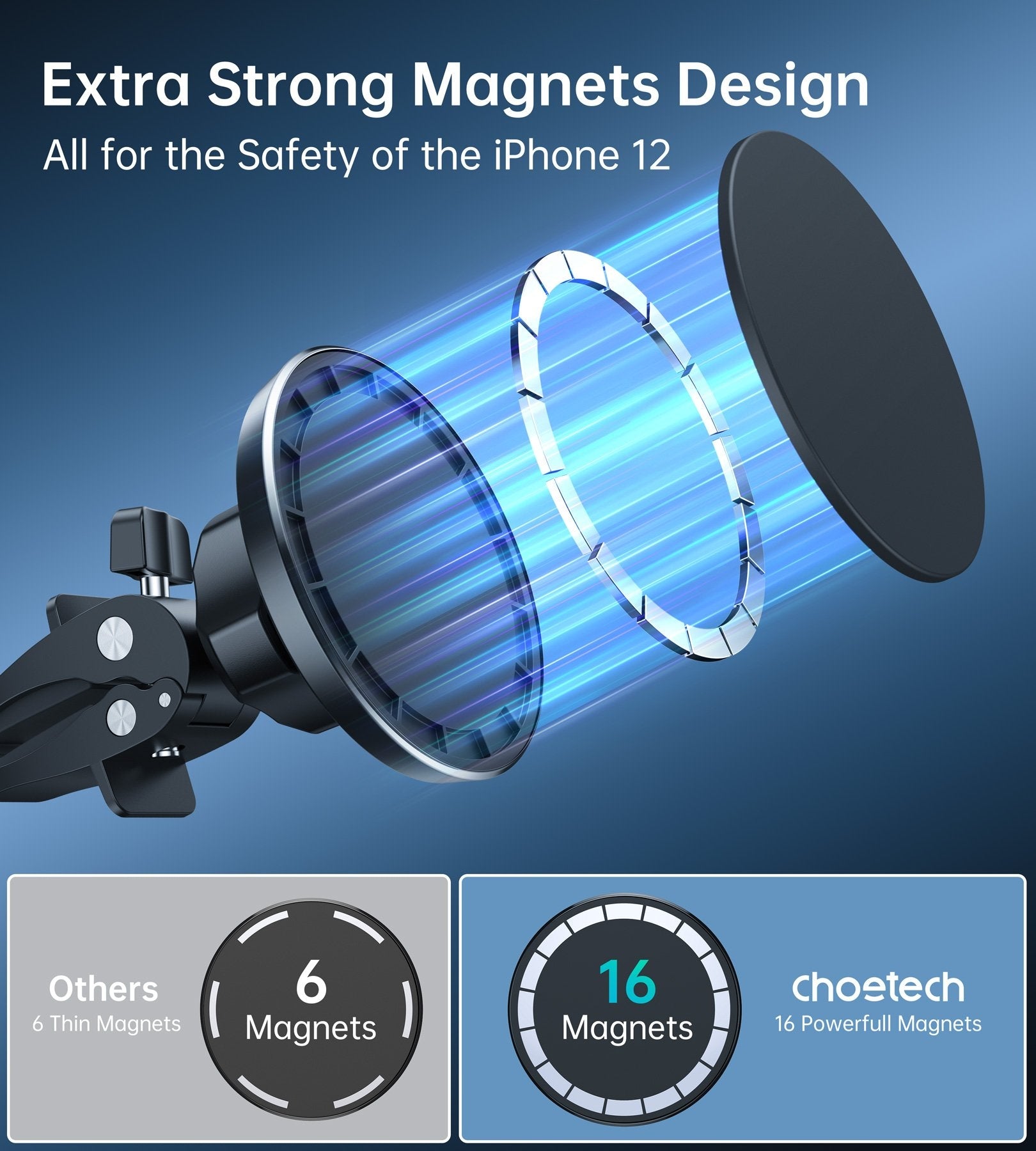Car Mounts: CHOETECH AT0004 Magsafe iPhone 12 Magnetic Car Mount Car Air Vent Phone Holder