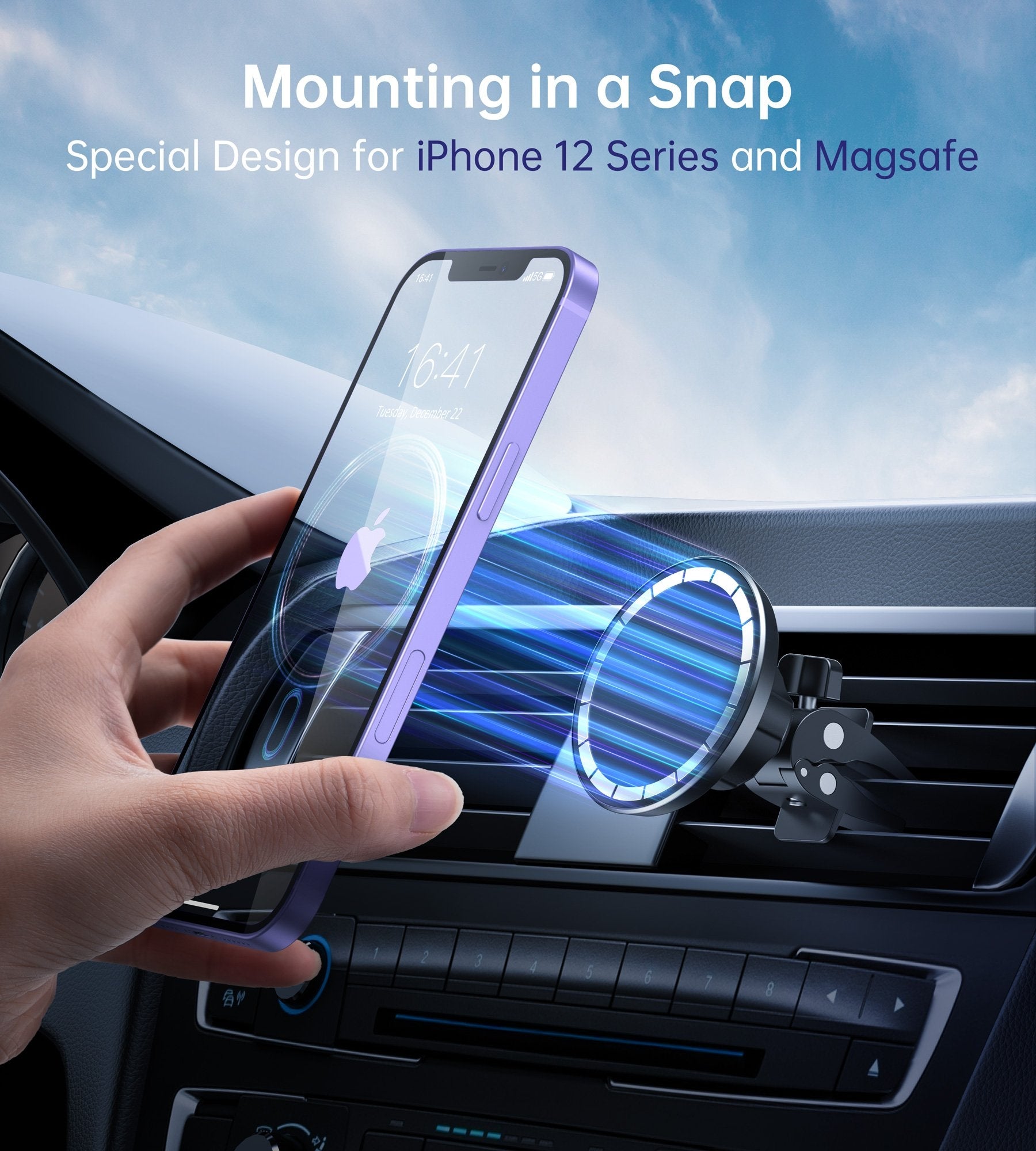 Car Mounts: CHOETECH AT0004 Magsafe iPhone 12 Magnetic Car Mount Car Air Vent Phone Holder