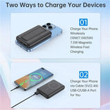 Phone Chargers: CHOETECH B662-BK USB-A + USB-C + Wireless Magnetic Power bank 5000mAh (Black)