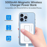 Phone Chargers: CHOETECH B662-WH USB-A + USB-C + Wireless Magnetic Power bank 5000mAh (White)
