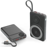 Phone Chargers: CHOETECH B695-BK 10000mAh 22.5W USB-A + USB-C x 2 + MagLeap Wireless Charge Power Bank Black