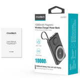 Phone Chargers: CHOETECH B695-BK 10000mAh 22.5W USB-A + USB-C x 2 + MagLeap Wireless Charge Power Bank Black