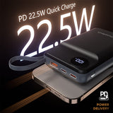 Phone Chargers: CHOETECH B696-BK 20000mAh 22.5W USB-A + USB-C x 2 + MagLeap Wireless Charge Power Bank Black