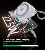 Phone Chargers: Choetech B697C-WH 10000mAh LED display 22.5W power bank for Mobile and Apple watch/Airpods CCC Certified