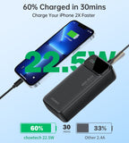Power Banks & Chargers: CHOETECH B731 40000mAh Power Bank PD22.5W with Digital Display
