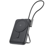 Phone Chargers: CHOETECH B735-BK 10000mAh 20W MagLeap Wireless Power Bank Black with Phone Holder and Build-in Cable