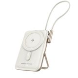 Phone Chargers: CHOETECH B735-WH 10000mAh 20W MagLeap Wireless Power Bank White with Phone Holder and Build-in Cable