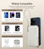 Phone Chargers: CHOETECH B735-WH 10000mAh 20W MagLeap Wireless Power Bank White with Phone Holder and Build-in Cable