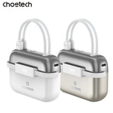 CHOETECH B812-SL WH Mini Bag Digital CCC Certified 10000mAh 30W Fast Charging Power Bank Gold with USB-C + 8-pin iPhone Cables