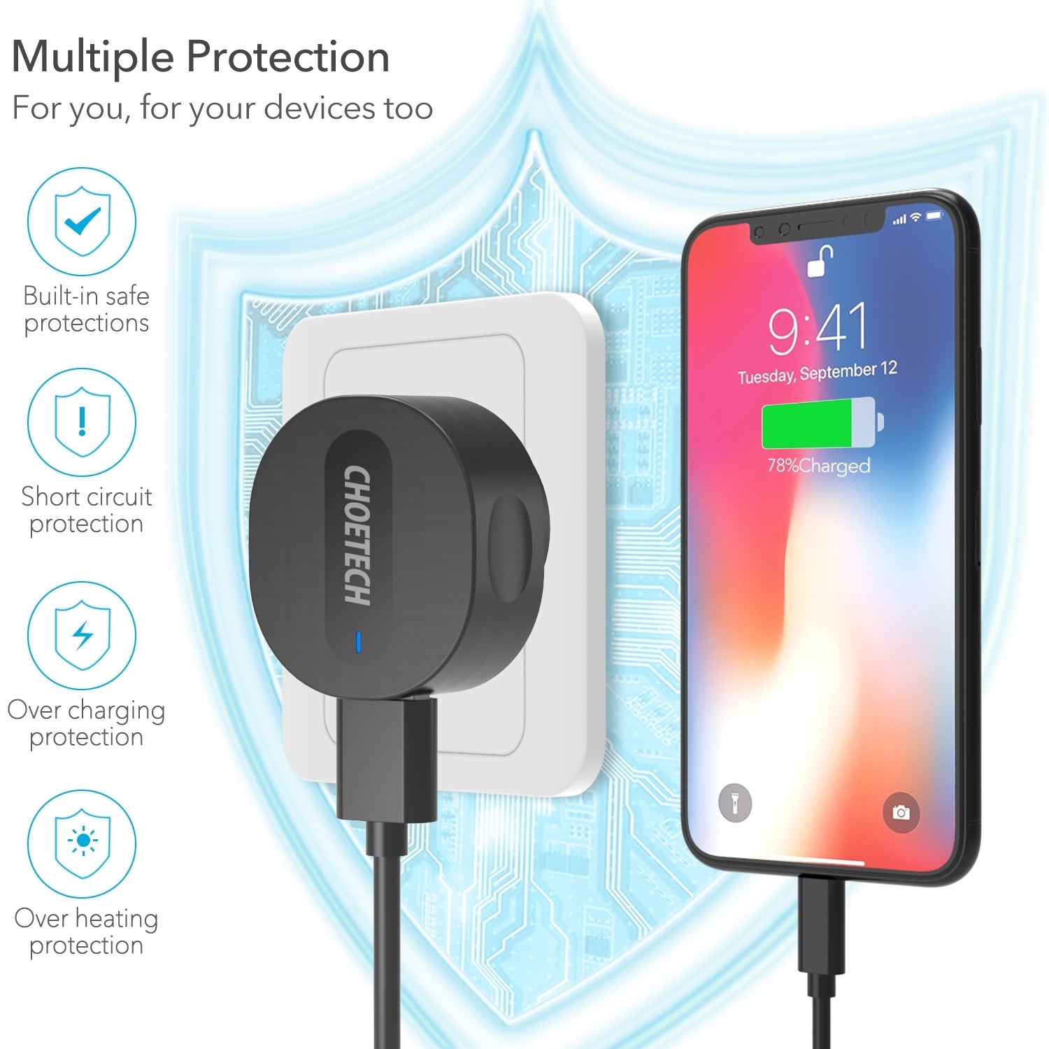 Computer Cables & Adapters: CHOETECH C0203 USB-A AC Adapter (AU standard) 12W