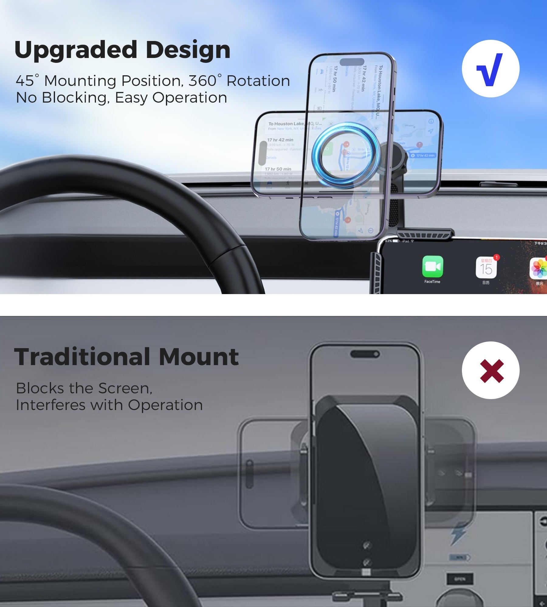 Car Mounts: Choetech H089 Magnetic Phone Holder for Tesla Model 3 / Model Y