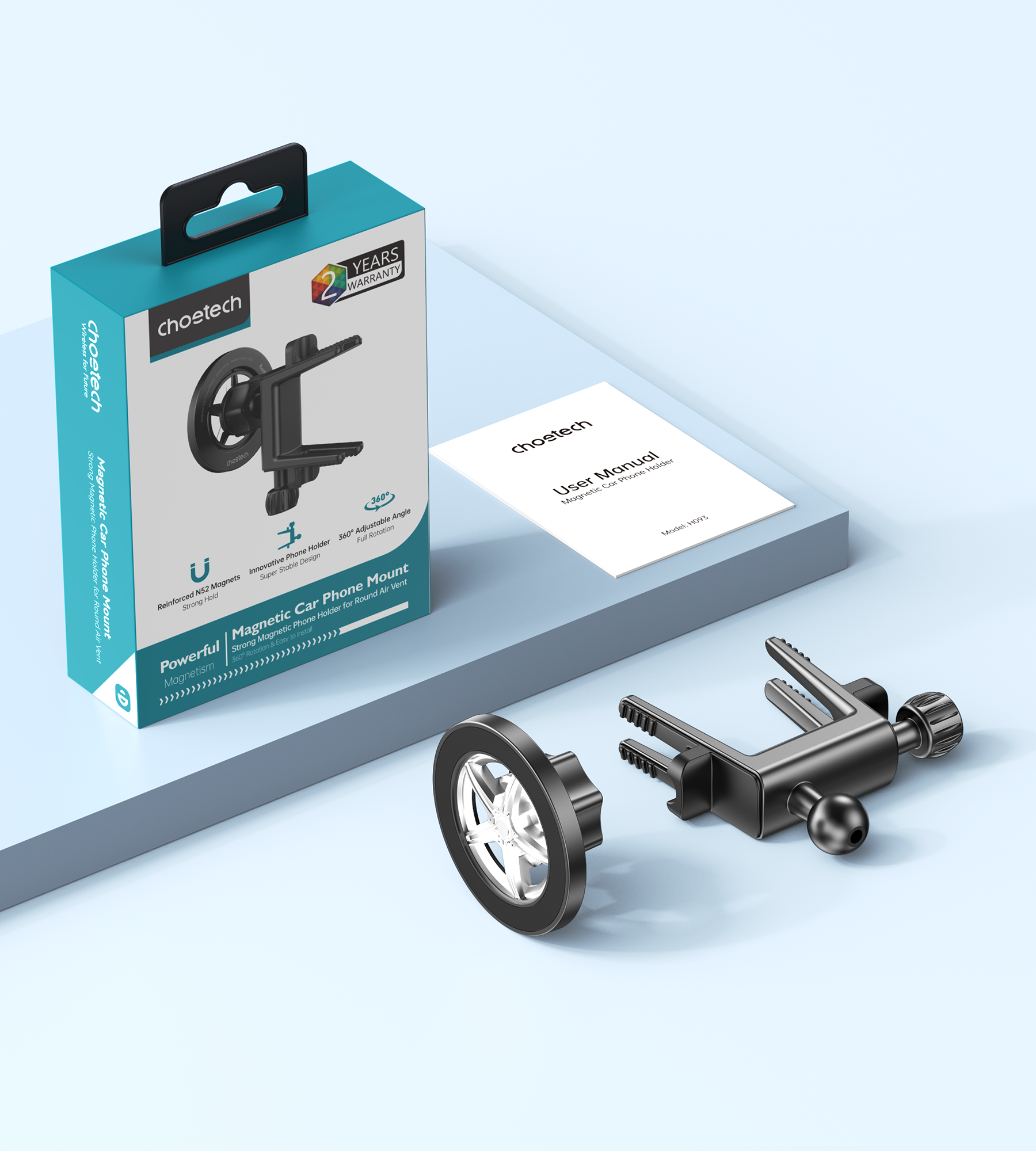 Car Mounts: Choetech H093-BK Magnetic Car Phone Mount