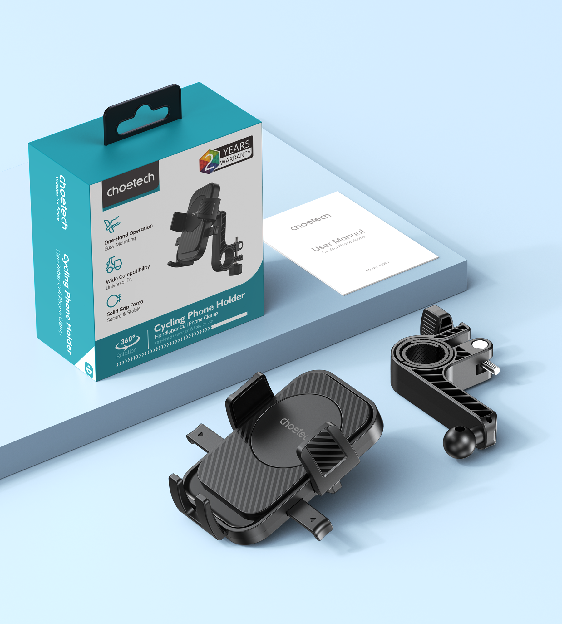 Car Mounts: Choetech H094 Cycling Phone Holder Bike Handlebar Mount 360-degree Rotation