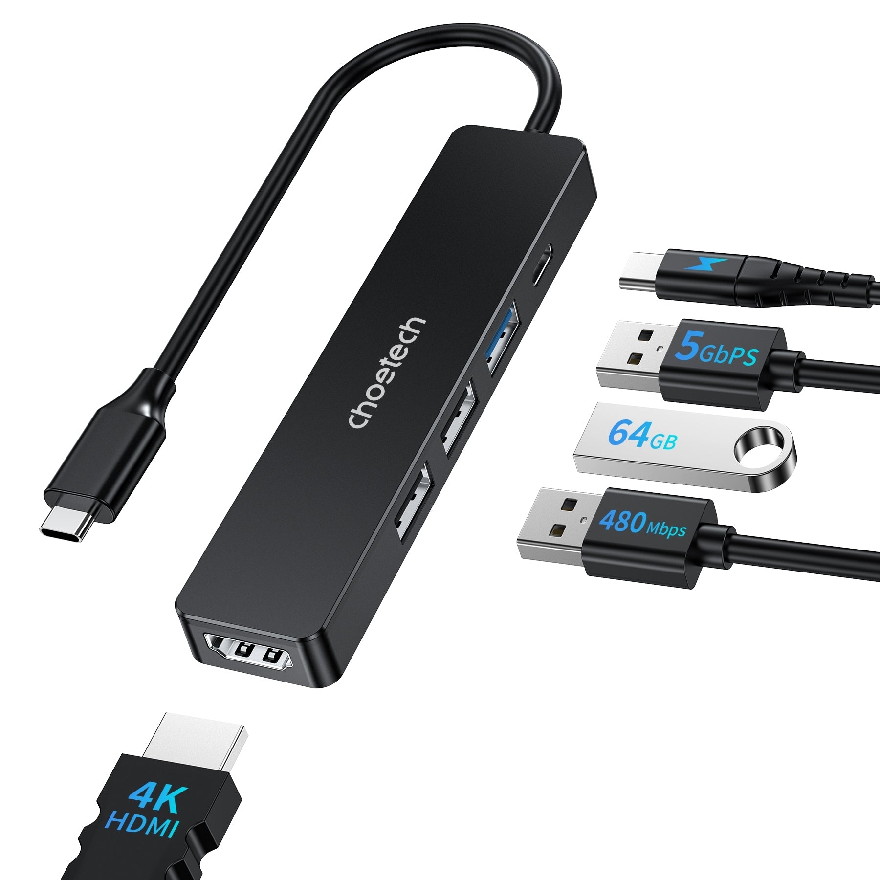 CHOETECH HUB-M80 Hub 5-in-1 Multifunctional Hub